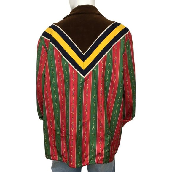 Gucci Men's Bomber Jacket Alternating Icons Belts Multicolor Sz XL DM24 - Picture 4 of 7